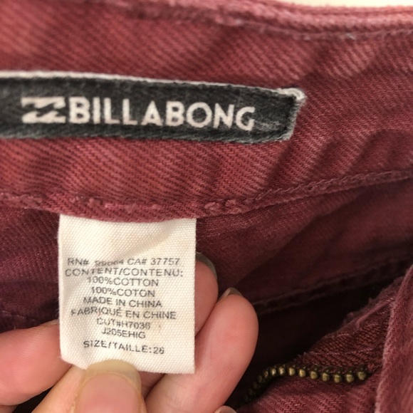 Billlabong Maroon high rise shorts - Picture 6 of 6